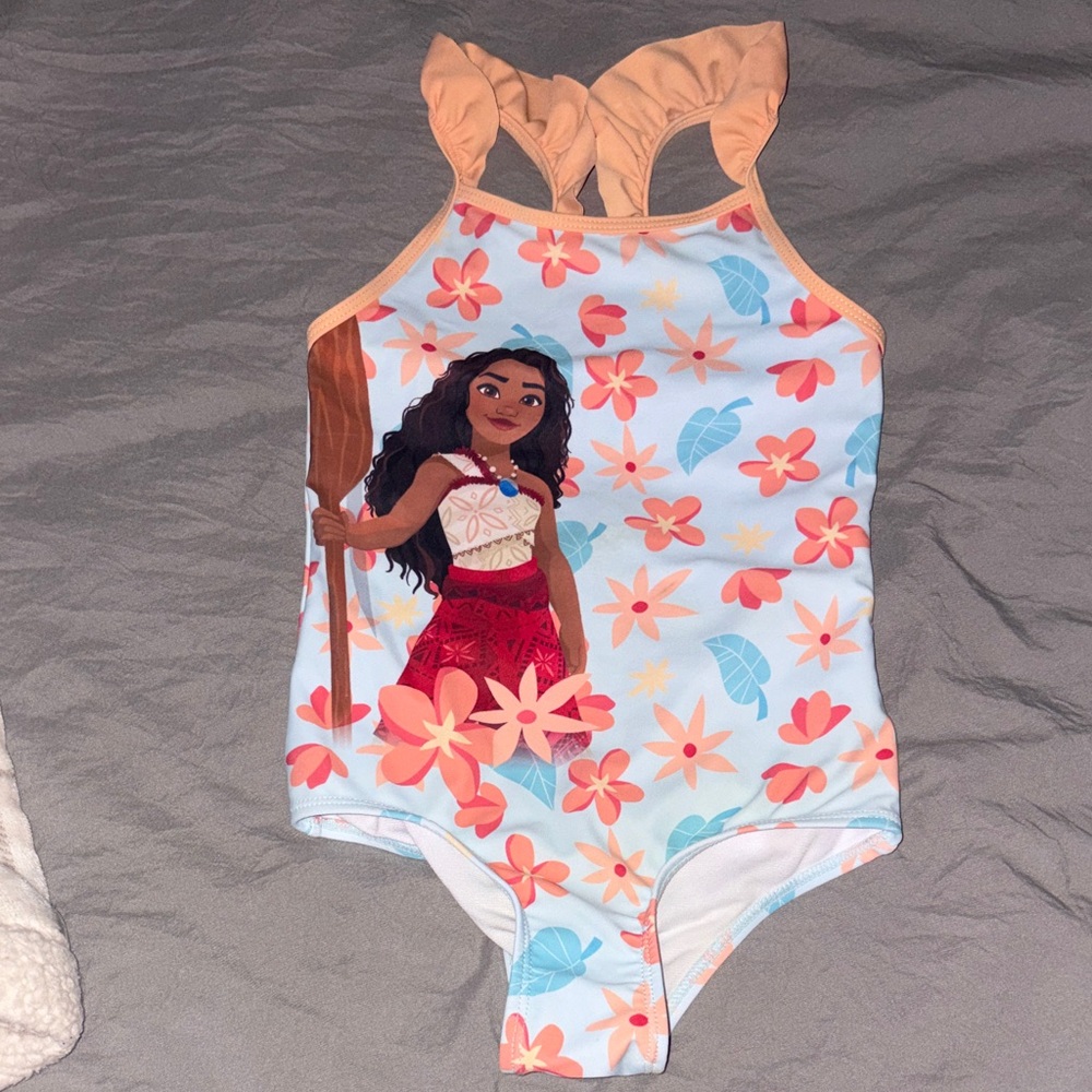 New, 5/6 Girls' Floral Character Swimsuit